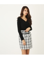 コルセットベルトJ／WツイードタイトSK/WHT