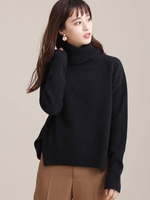 サイドスリットフォックスニット/ブラック