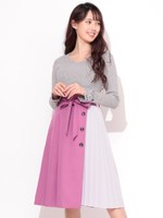 サイドプリーツスカート/パープル