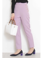 サイド釦テーパードパンツ/パープル(080)