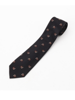 サテンモガドール 小花柄タイ[ メンズ ネクタイ フラワー ]/ブラック(519)