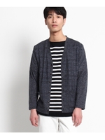 シャドーチェックカーディガン/ネイビー(093)