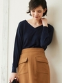 シルキータッチ前後2WAYニット/ネイビー