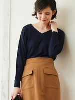 シルキータッチ前後2WAYニット/ネイビー