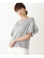 シルケットフリル袖Tシャツ/グレー(012)