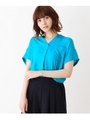 ジョーゼットスキッパーブラウス/ブルー(092)
