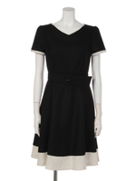 ジョーゼットバイカラーOP/クロ