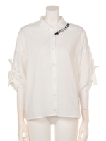 スイートリボンスリーブブラウス/ホワイト