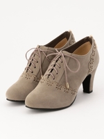 スカラレースアップブーティー/ベージュ