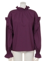 スタンドフリルブラウス/PURPLE