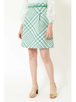 スランティングチェックフレアスカート◆/GREEN(140)