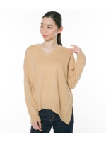 スリットニットチュニック/ベージュ(005)