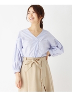 タック袖ボリュームブラウス/ライトブルー(391)