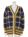 チェックカーディガン/NV