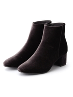 チャンキーヒールショートブーツ/ダークブラウン(043)