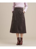 トリコットスウェードミドルスカート/D.オレンジ