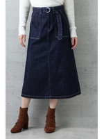 ナチュラルスラブデニムスカート/インディゴ(120)