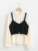 ニットビスチェセットブラウス/ブラック