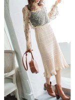 ニット編みスカート/beige