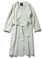 ノーカラーコート/ブラック