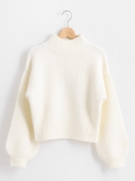 ハイネックボリュームニット/アイボリー