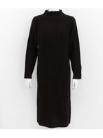 ハイネックリブニットワンピース/ブラック(027)