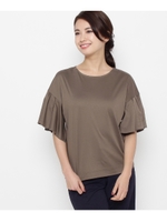 バイオスムースフレアスリーブカットソー/カーキ(027)