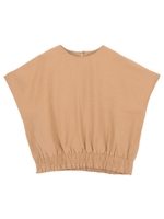 バックシャンウエストシャーリングプルオーバー/ライトブラウン