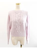 パールチュールニットトップス/ラベンダー