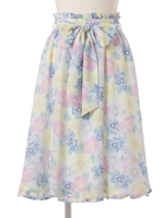 パステルフラワースカート/ホワイト