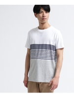 パネルボーダーTシャツ/ホワイト(501)