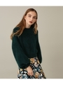 パフSLVハイネックknit TOP/GRN