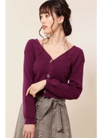 ビジューカーディガン/ボルドー(070)