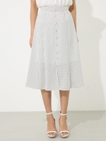 ピンドットミディH/W SK/柄WHT