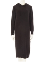 フードニットワンピース/ブラック