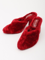 ファーサンダル/レッド