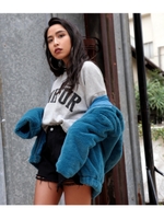 【ANAP】フェイクファーフーディーZIPパーカー/テラコッタ(085)