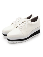 フェイクレザー厚底スニーカー/オフホワイト(003)