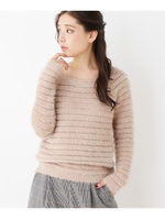 フェザーボーダーニット・プルオーバー/ベージュ(052)