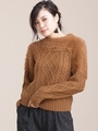 フェザーヤン切替プルオーバーニット/キャメル4(044)