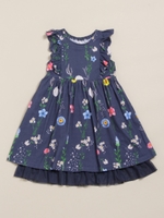 フローティングフラワープリントワンピース/チャコール