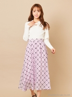 フロッキーフラワースカート/パープル