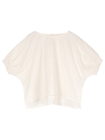 ブロードギャザースリーブブラウス/ホワイト