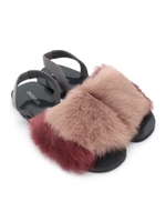 ブロッキングファーサンダル/ボルドー(564)