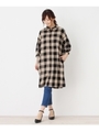 ブロックチェックシャツワンピ/ベージュ(252)