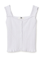 プチフリルトップス/ブルー