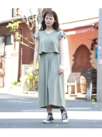 【Factor=】 ヘビーコットンロングワンピ/グレー(006)