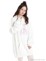 ベアプリントパーカ/ホワイト