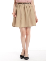 ベルト付きギャザースカート/ベージュ