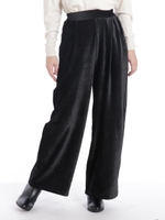 ベロアワイドパンツ/ブラック